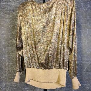 Vintage Feather Patterned Blouse